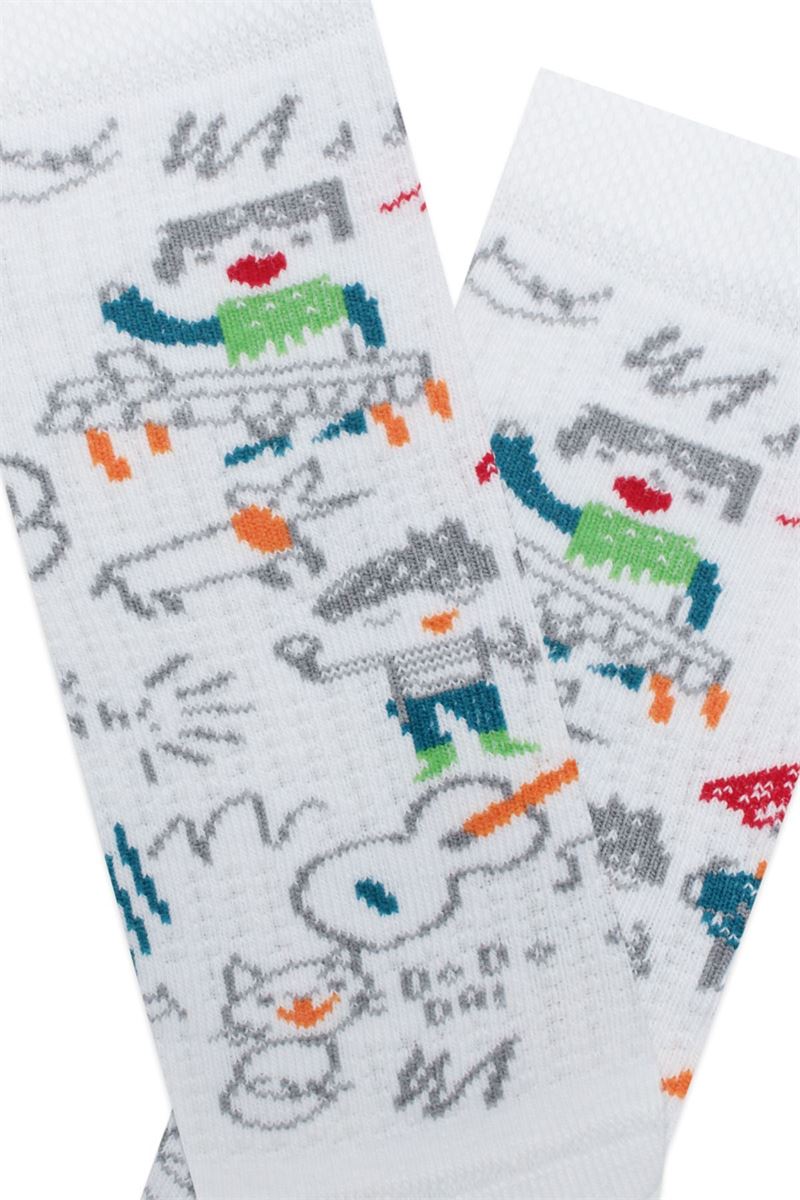 BROSS GUITAR AND CARTOON PATTERNED BOYS BOOTIES SOCKS ASORTY