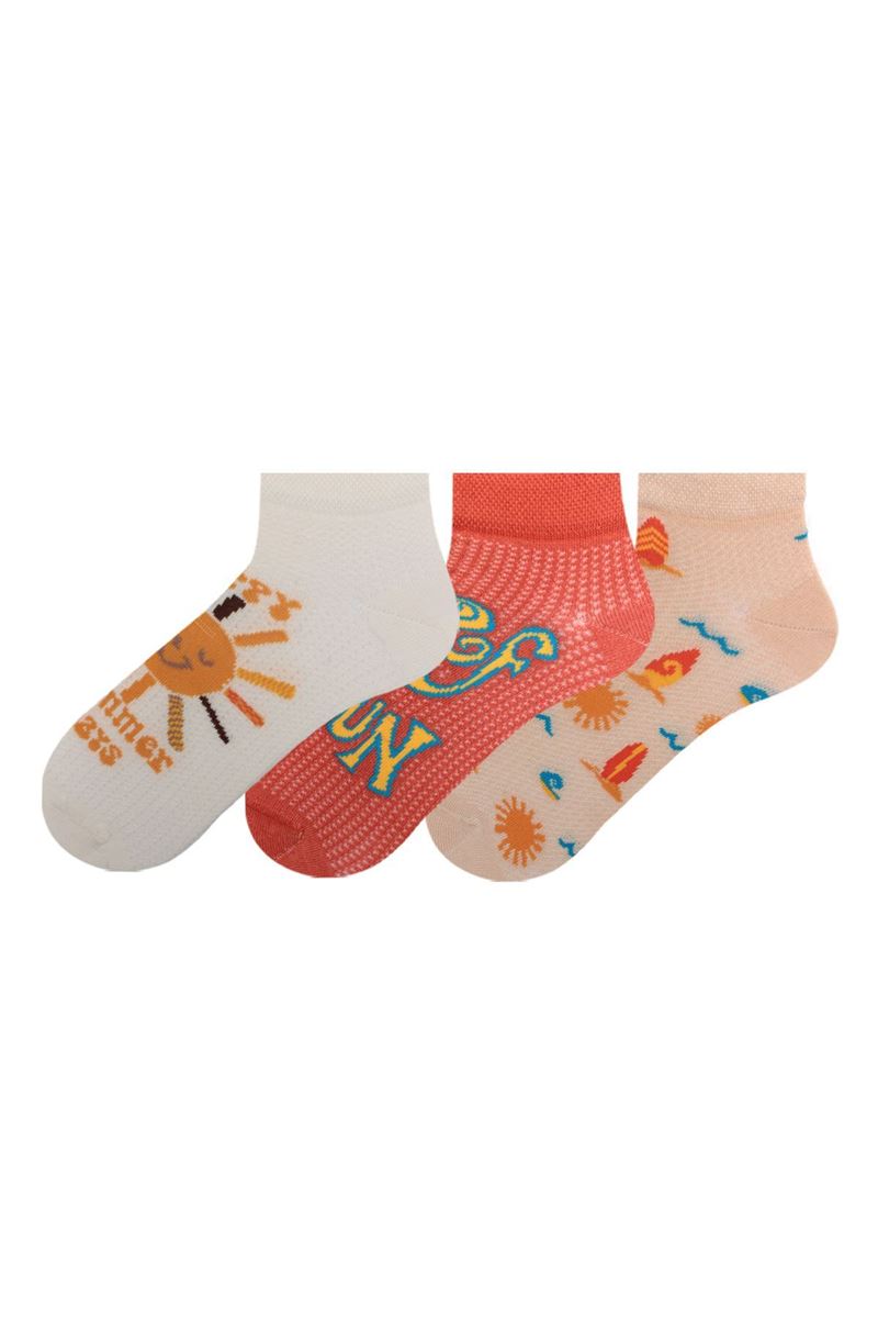 BROSS SUN PATTERNED BOYS BOOTIES SOCKS ASORTY
