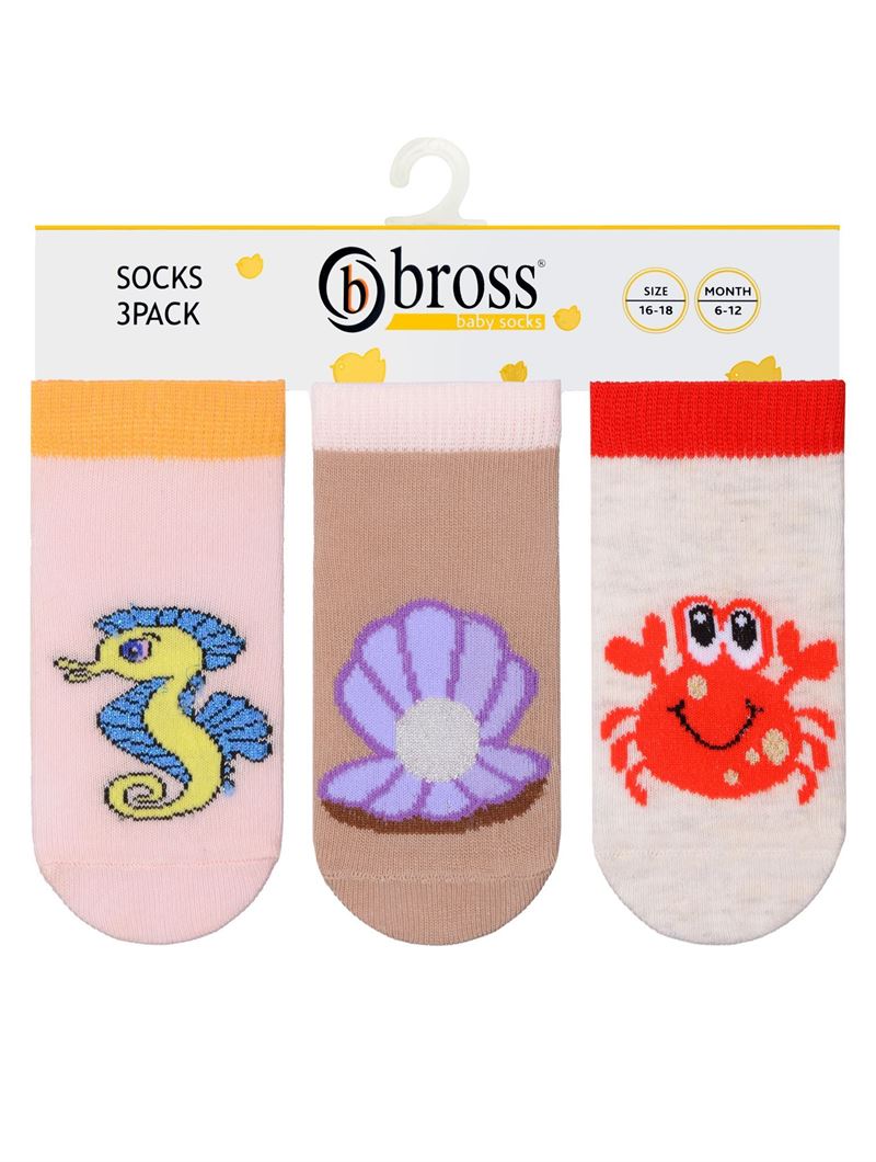 BROSS PEARL PATTERNED BABY GIRLS  BOOTIES ASORTY