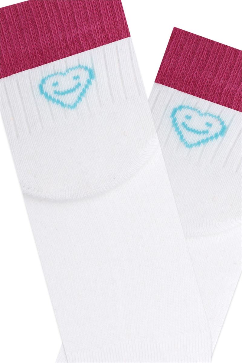 BROSS HEART PATTERNED EMOJI GIRLS BOOTIES SOCKS ASORTY