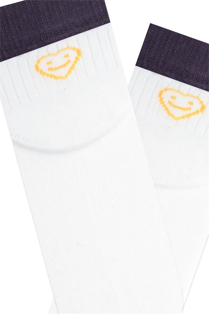 BROSS HEART PATTERNED EMOJI GIRLS BOOTIES SOCKS ASORTY