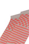 SQUARE PATTERNED WOMEN S SHAFTLESS SOCKS