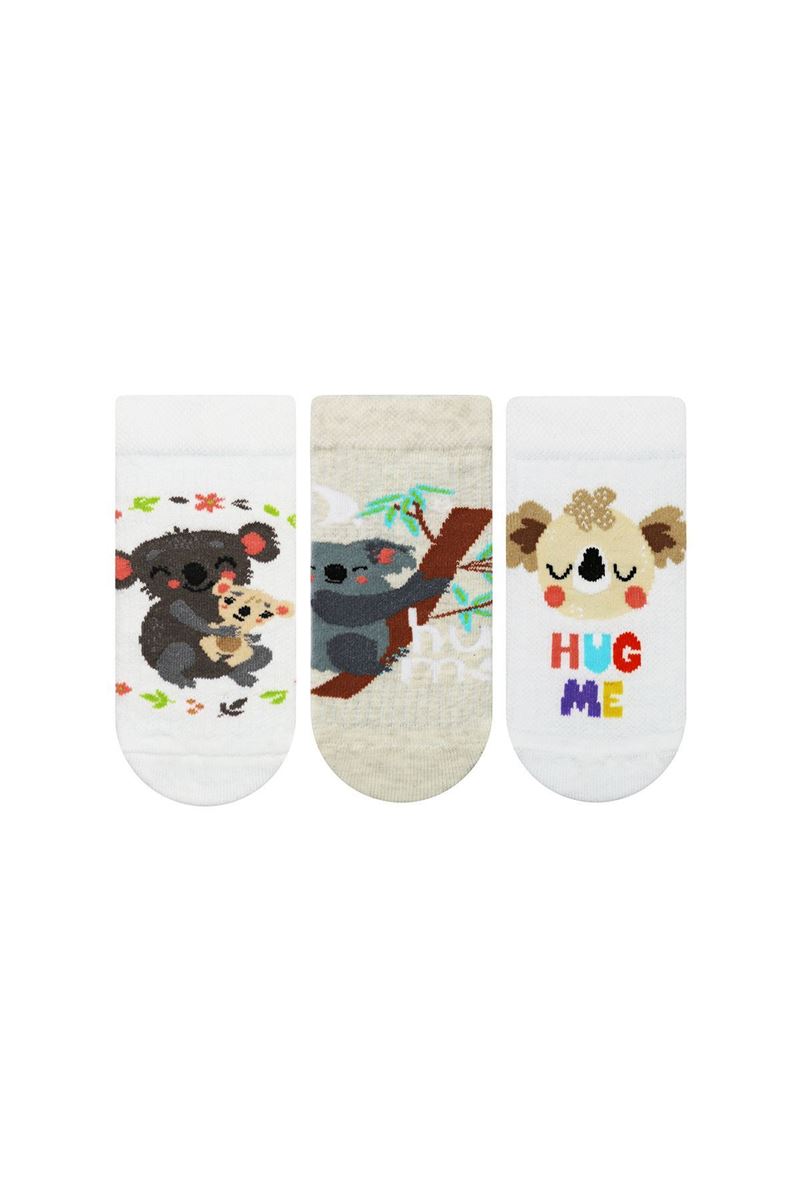 BROSS KOALA PATTERNED GIRLS BOOTIES SOCKS ASORTY