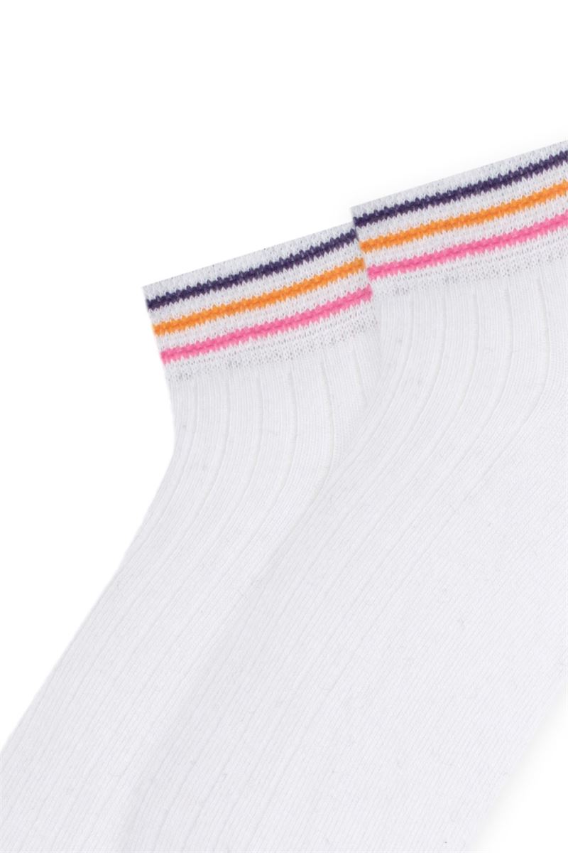 BROSS COLORFUL HOOPED GIRLS BOOTIES SOCKS ASORTY