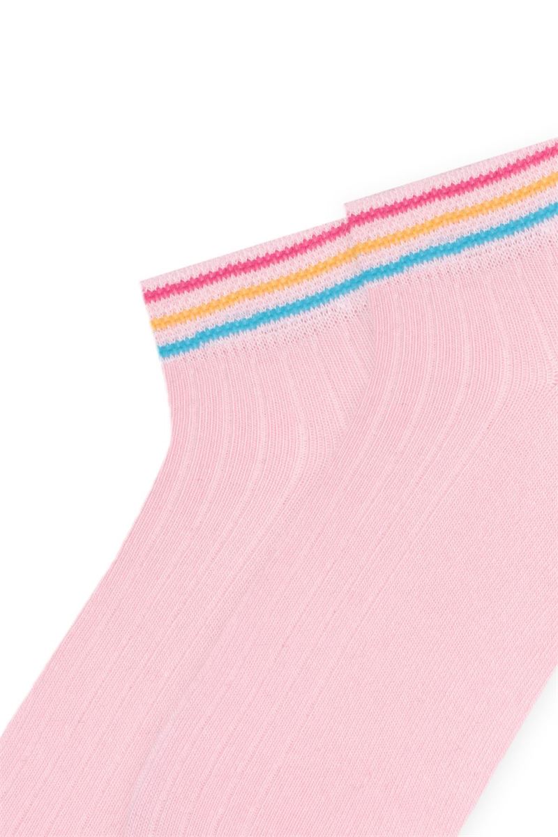 BROSS COLORFUL HOOPED GIRLS BOOTIES SOCKS ASORTY