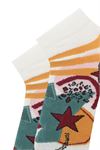 LEOPARD, CAT, TEXT PATTERNED WOMENS BOOTIES SOCKS