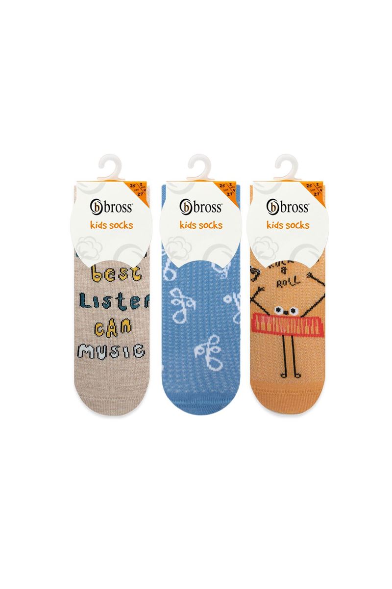 BROSS MUSIC THEMED BOYS BOOTIES SOCKS ASORTY