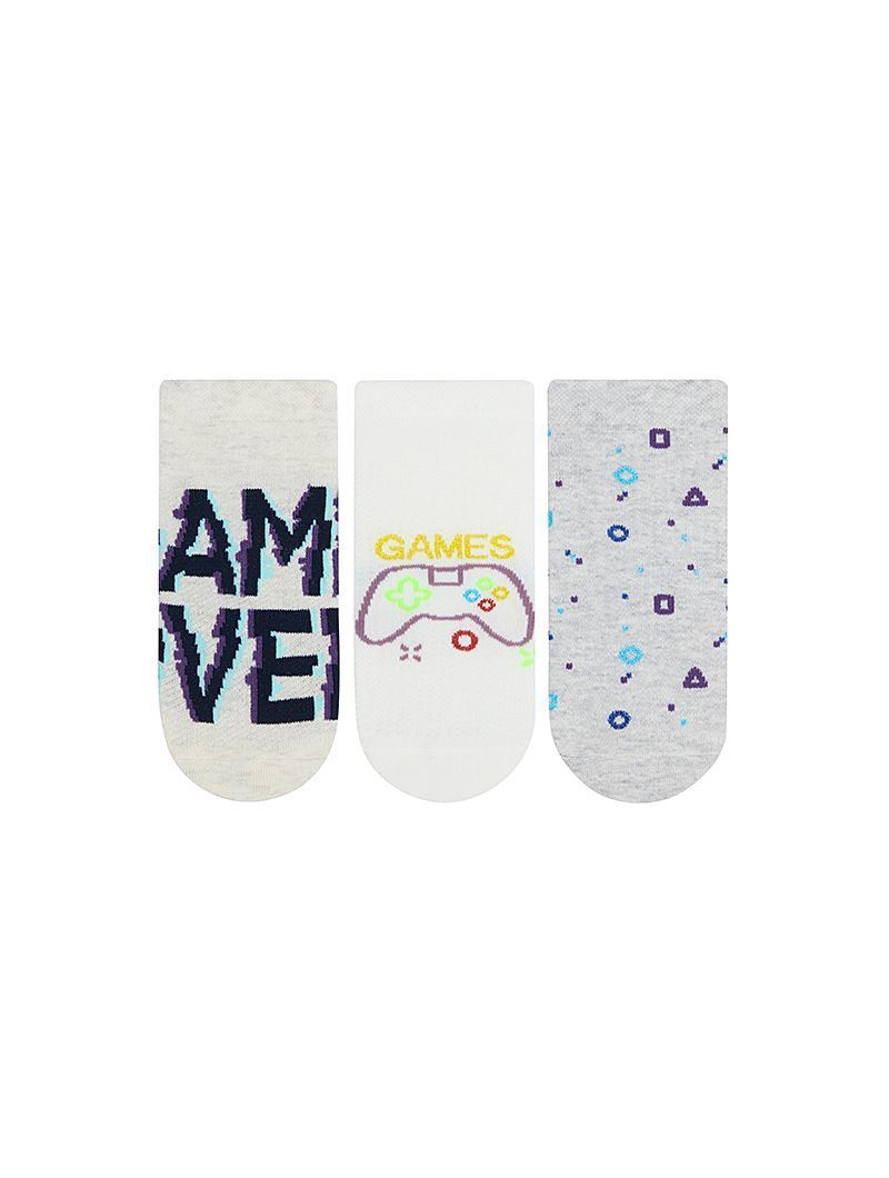 BROSS GAME THAMED BOYS SHAFTLESS SOCKS ASORTY