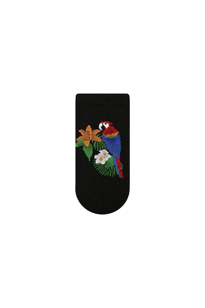 PARROT AND FLAMINGO PATTERNED WOMENS BOOTIES SOCK