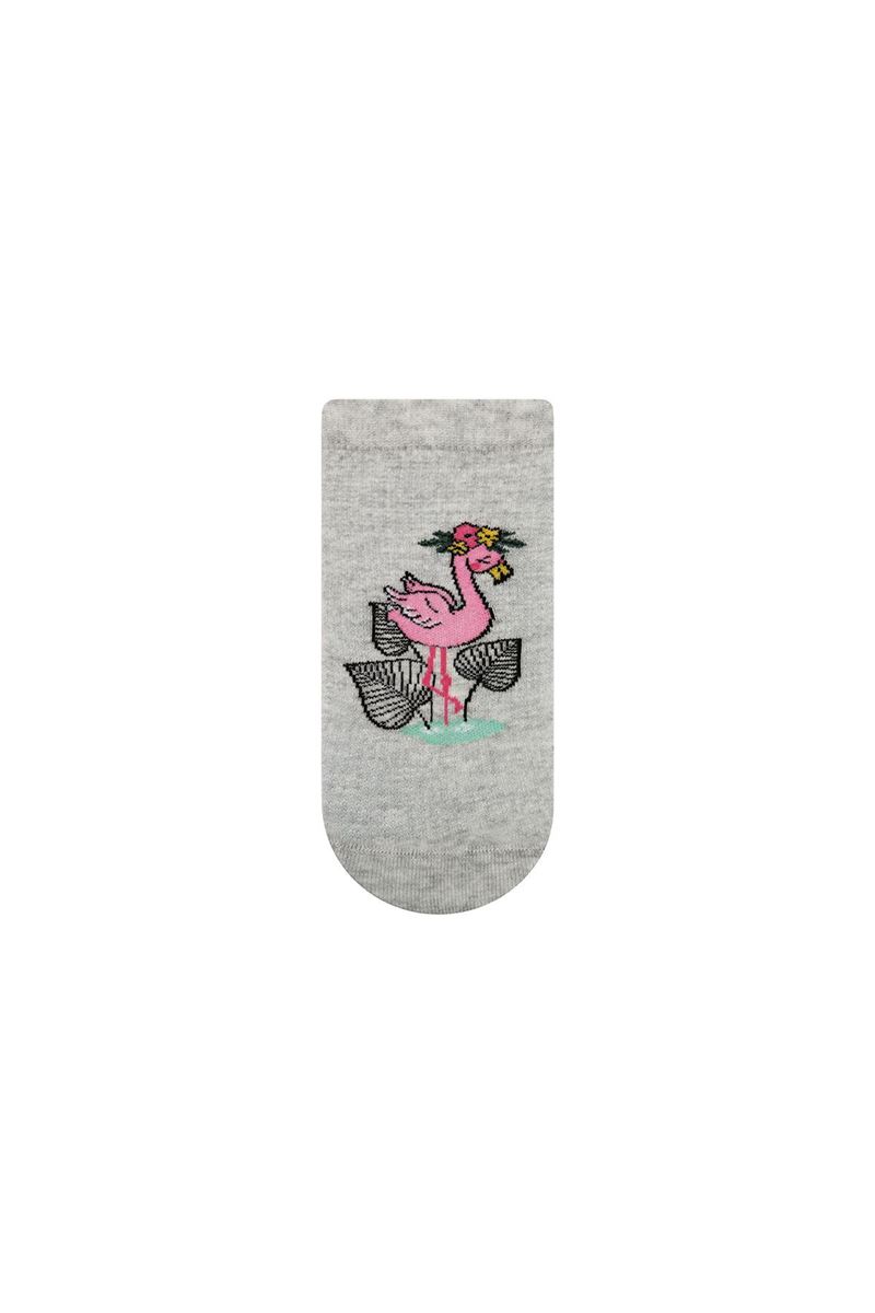 PARROT AND FLAMINGO PATTERNED WOMENS BOOTIES SOCK