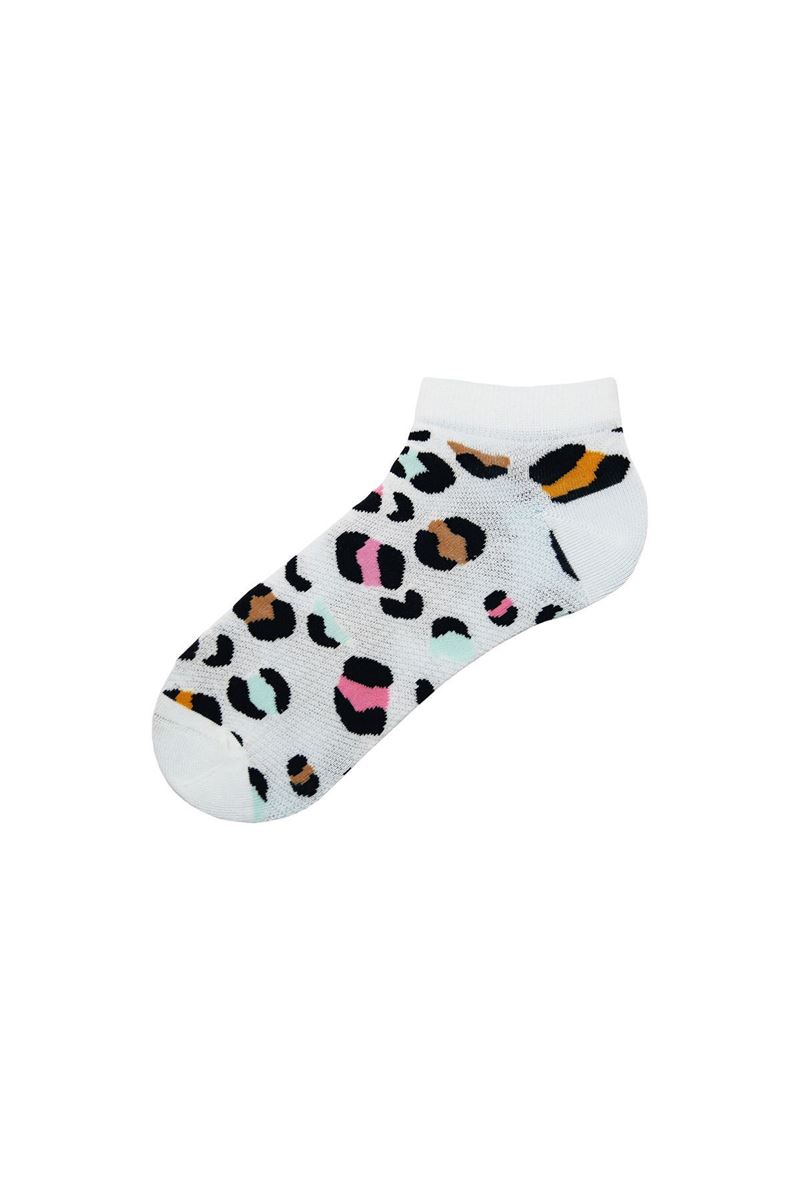 COLORFUL LEOPARD PATTERNED WOMENS BOOTIES SOCKS