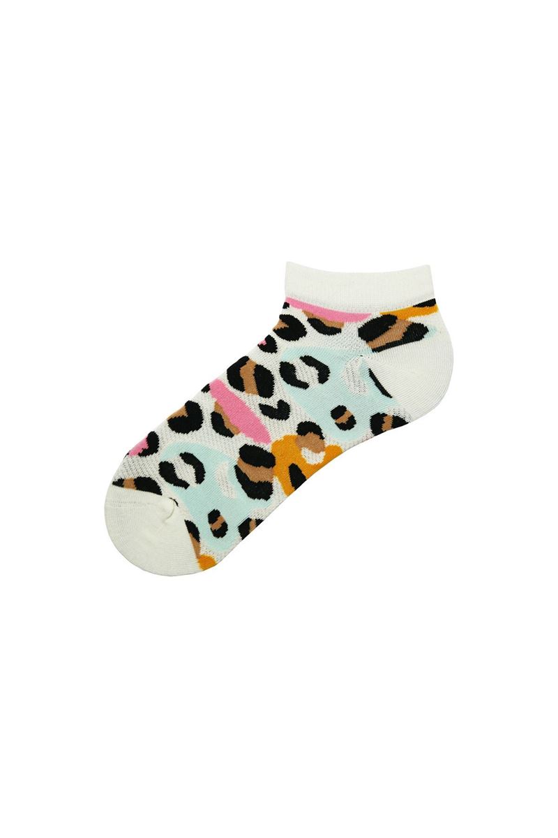 COLORFUL LEOPARD PATTERNED WOMENS BOOTIES SOCKS