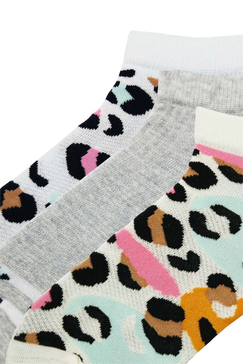 COLORFUL LEOPARD PATTERNED WOMENS BOOTIES SOCKS