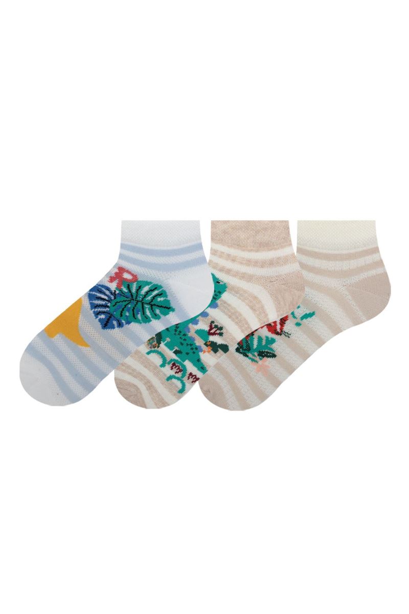 BROSS SAFARI ANIMAL PATTERNED BOYS BOOTIES SOCKS ASORTY