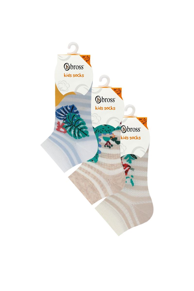 BROSS SAFARI ANIMAL PATTERNED BOYS BOOTIES SOCKS ASORTY