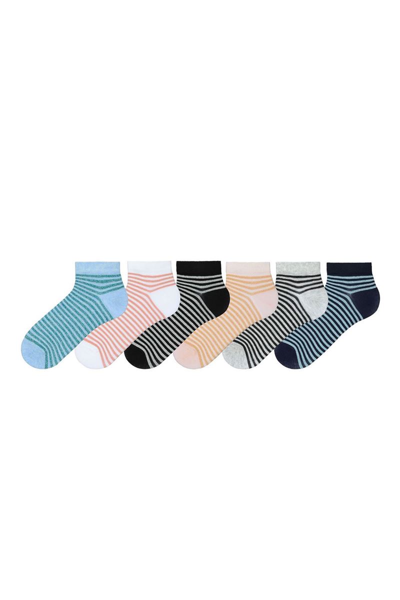 SILVERY RINGED WOMEN S SHAFTLESS SOCKS