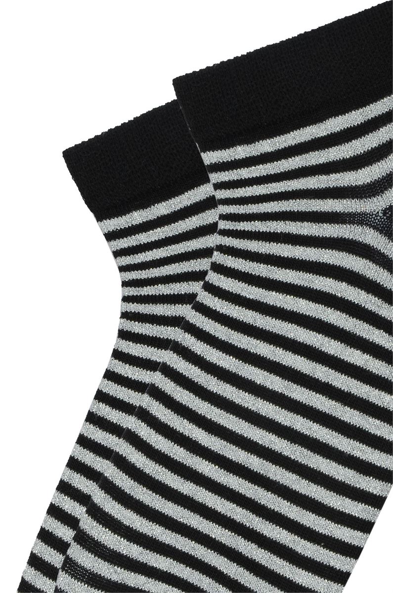 SILVERY RINGED WOMEN S SHAFTLESS SOCKS