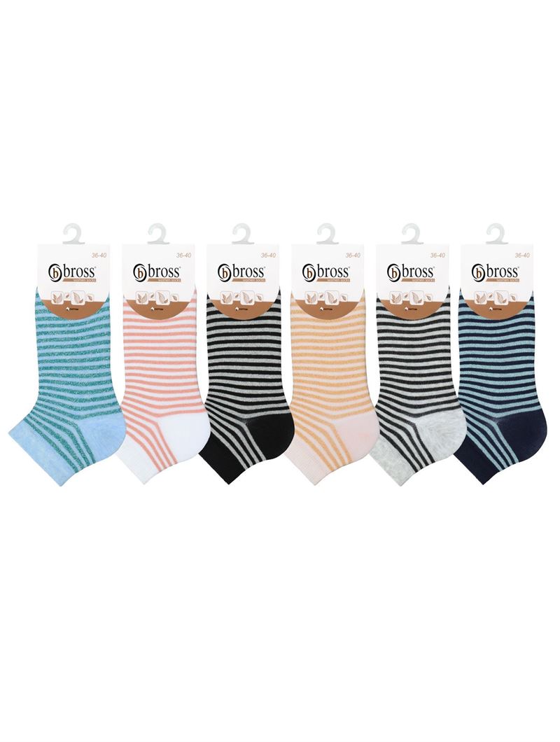 SILVERY RINGED WOMEN S SHAFTLESS SOCKS
