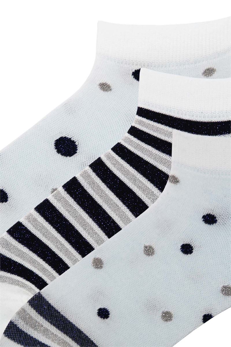 SILVERY CIRCLE AND POINT PATTERNED WOMENS BOOTIES