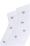 SILVERY HEART PATTERNED FLOSS WOMENS BOOTIES