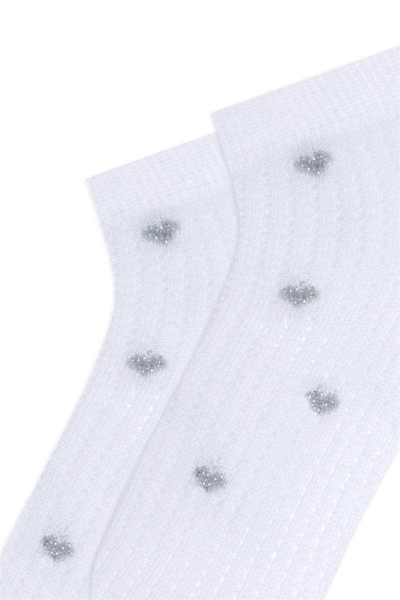 BROSS SILVERY HEART PATTERNED FLOSS WOMENS BOOTIES ASORTY