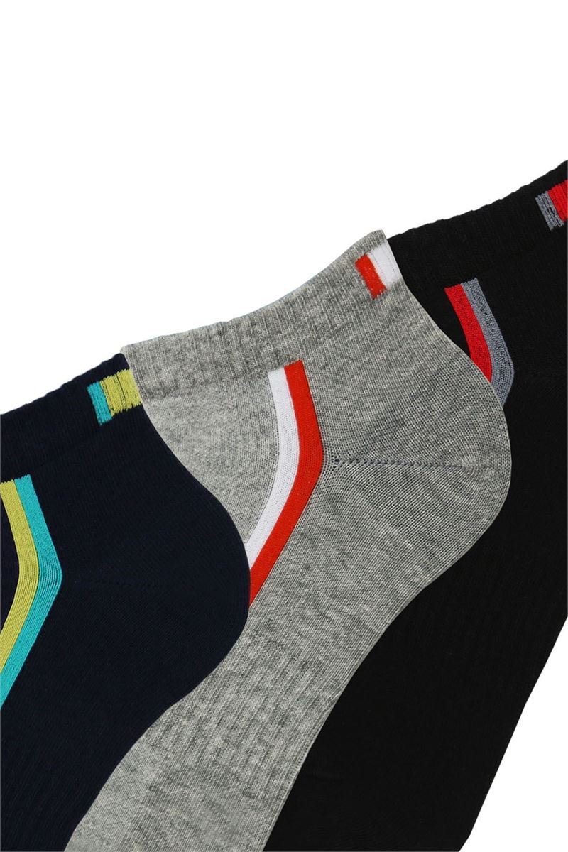 BROSS SPORTS LINE PATTERNED MENS BOOTIES SOCKS ASORTY