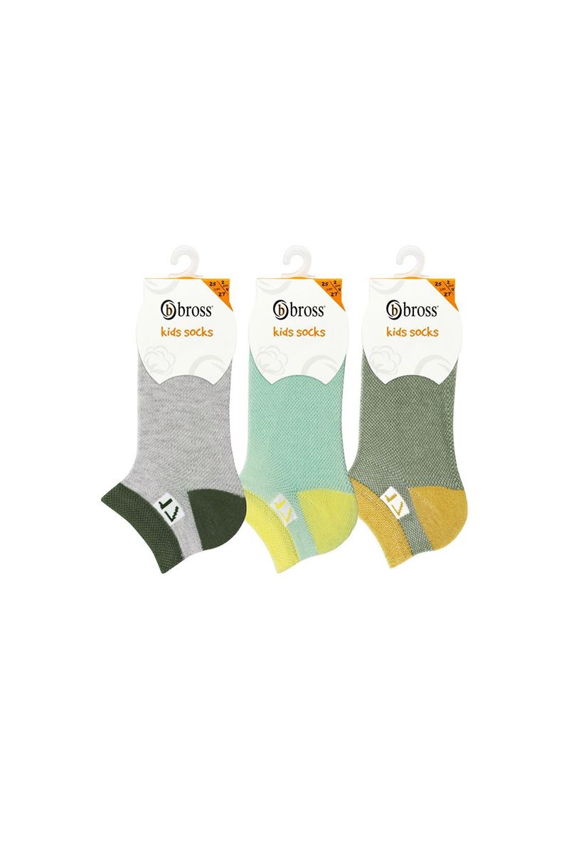 BROSS SPOR17 TEXT PATTERNED BOYS BOOTIES SOCKS ASORTY