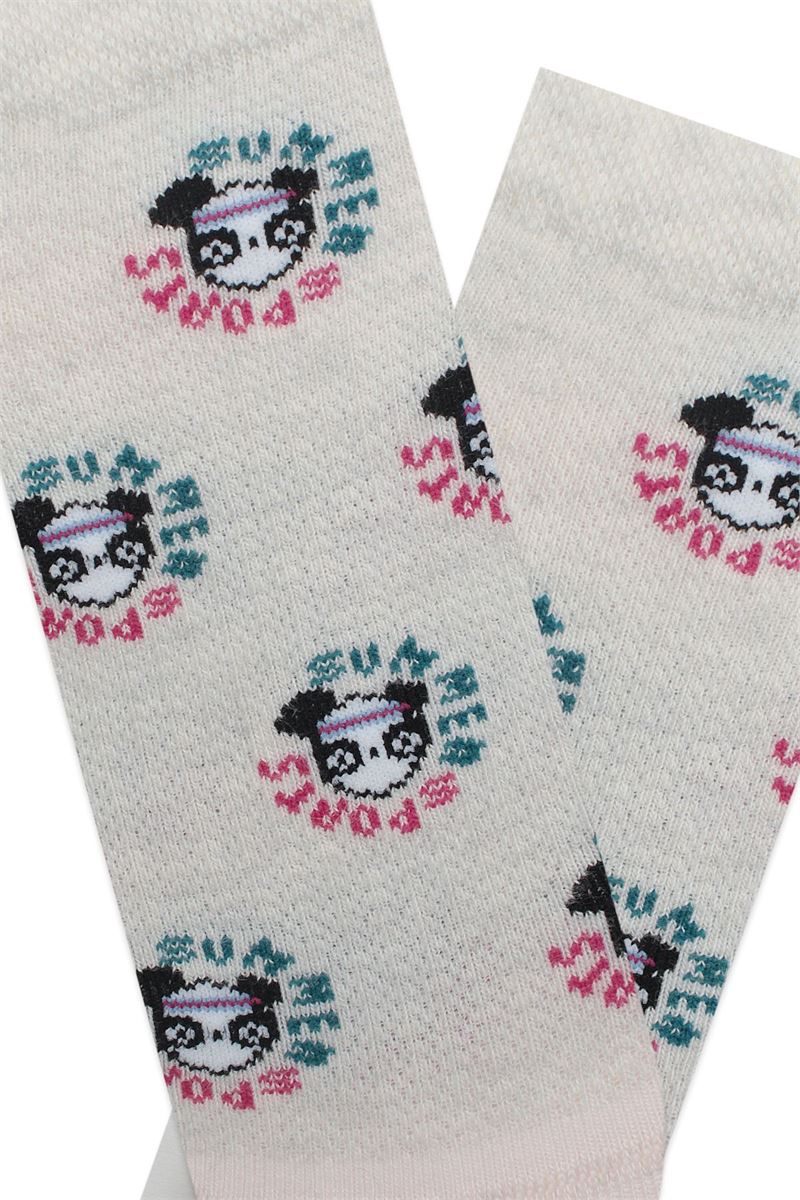 BROSS SPORTIVE PANDA PATTERNED GIRLS BOOTIES SOCKS ASORTY