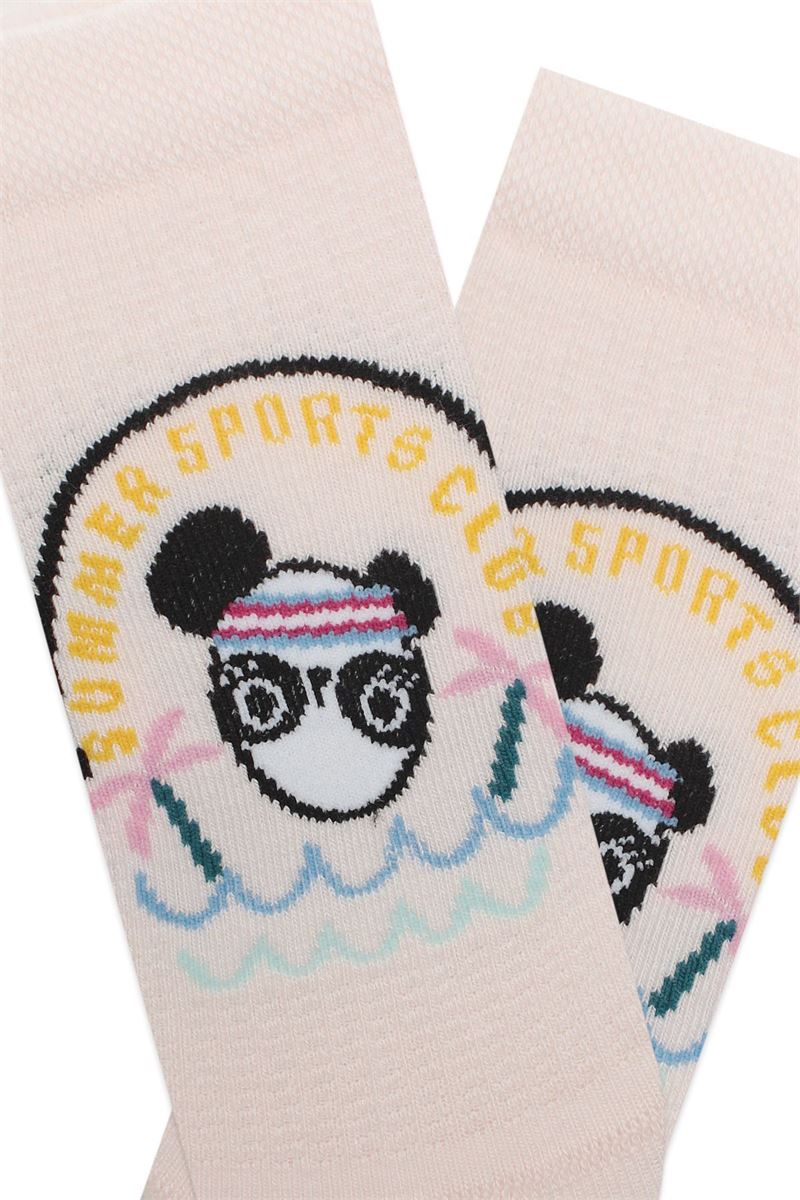 BROSS SPORTIVE PANDA PATTERNED GIRLS BOOTIES SOCKS ASORTY