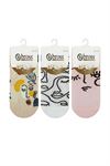 FACE PATTERNED WOMENS BOOTIES SOCKS
