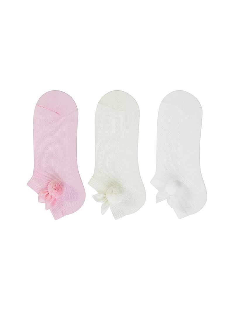 BROSS BABY GIRLS SHAFTLESS SOCKS WITH RABBIT ACCESSORY ASORTY