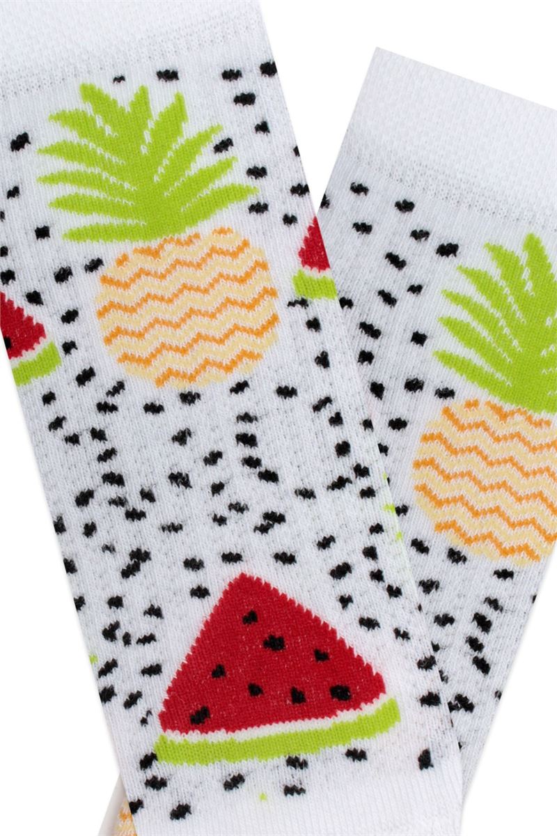 BROSS SUMMER FRUIT PATTERNED GIRLS BOOTIES SOCKS ASORTY