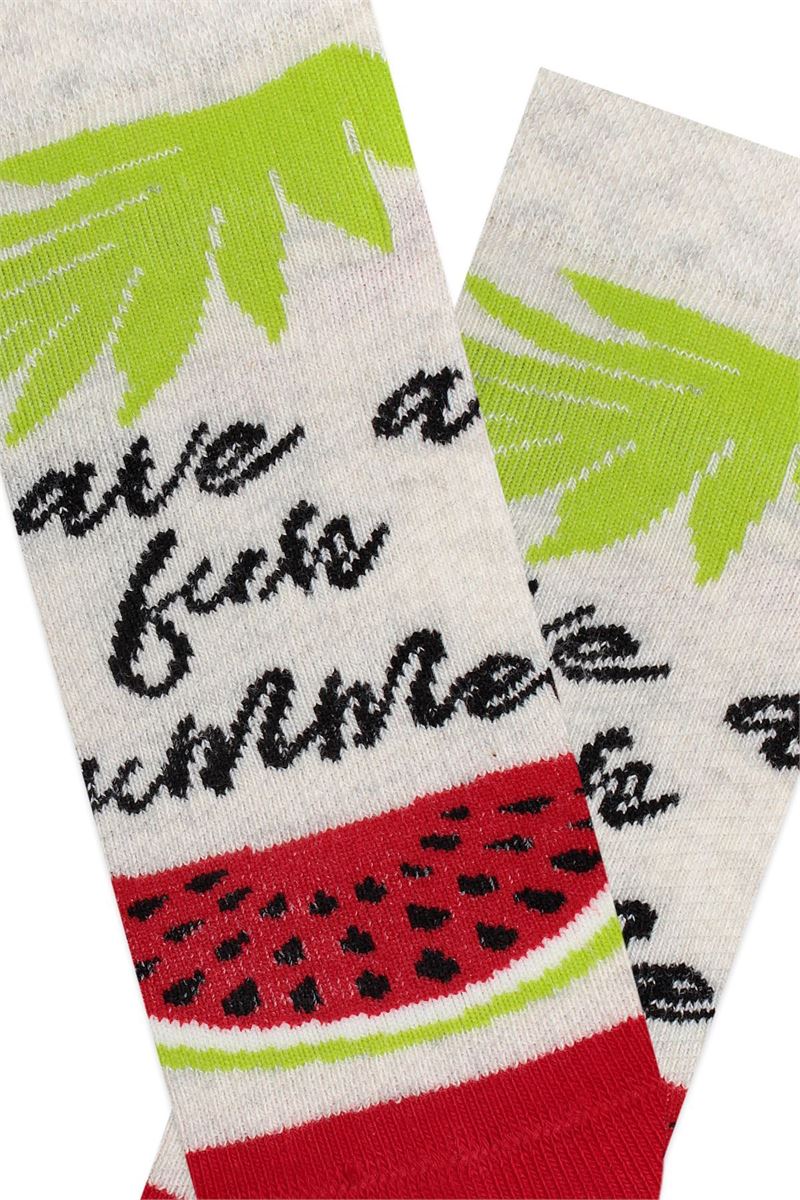 BROSS SUMMER FRUIT PATTERNED GIRLS BOOTIES SOCKS ASORTY