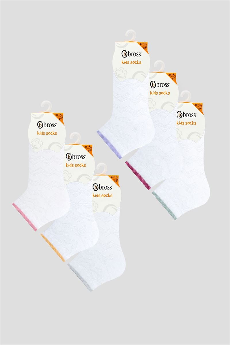 BROSS ZIGZAG CIRCLE PATTERNED GIRLS BOOTIES SOCKS ASORTY