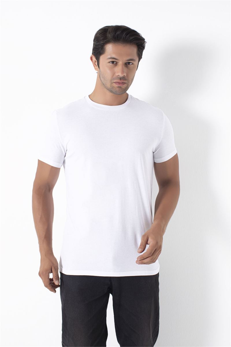 BROSS %100 PAMUK ERKEK TSHIRT BEYAZ