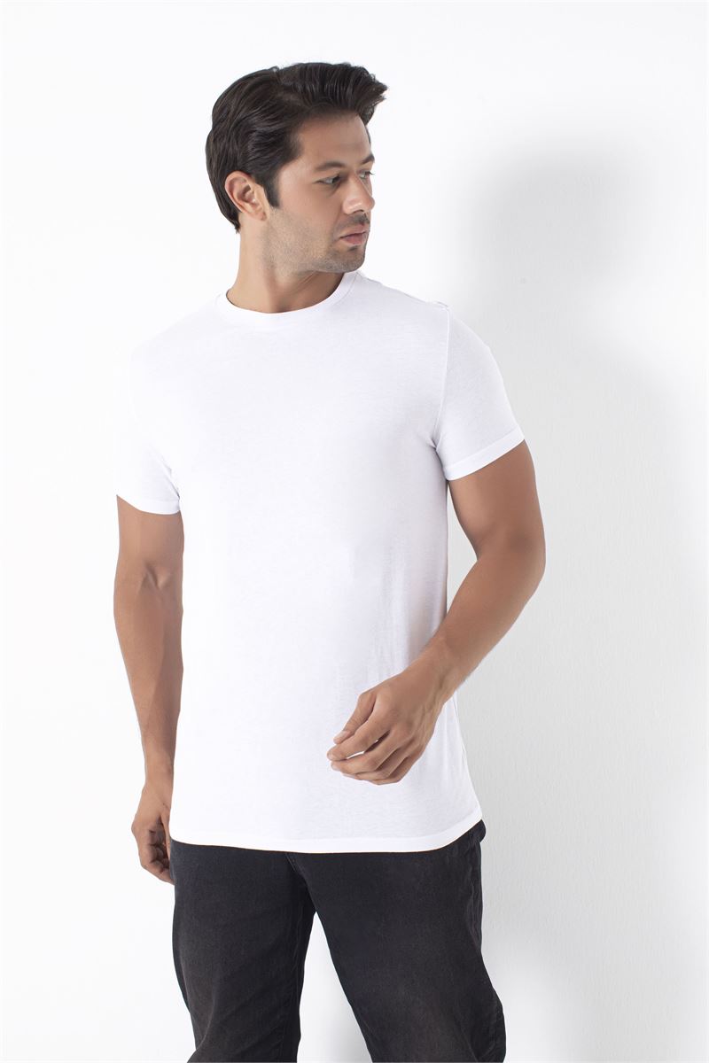 BROSS %100 PAMUK ERKEK TSHIRT BEYAZ