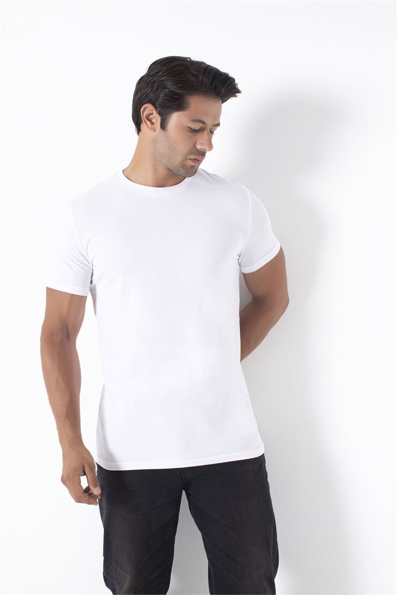 BROSS %100 PAMUK ERKEK TSHIRT BEYAZ