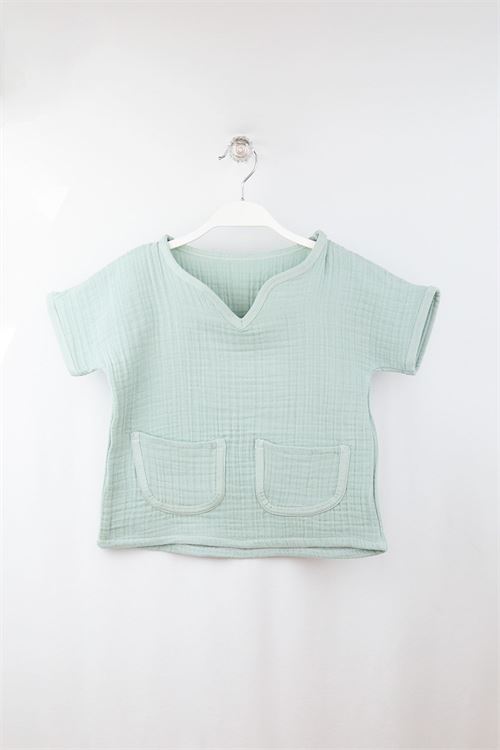 Baby 100% Cotton Muslin V Neck T-shirt 3