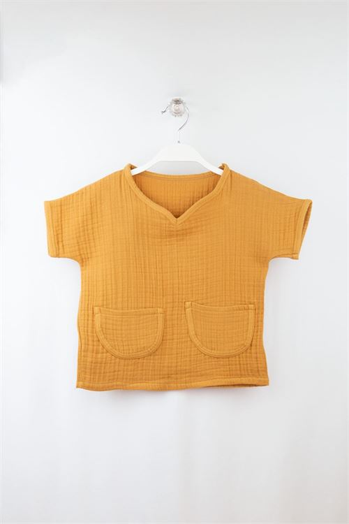Baby 100% Cotton Muslin V Neck T-shirt 3