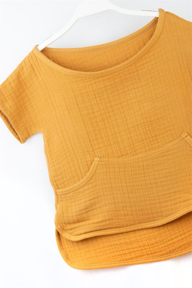 BONDILOLLY BABY 100% COTTON MUSLIN U NECK T-SHIRT 