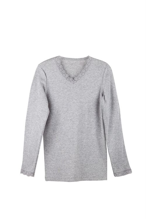 Girls %100 Cotton Lace-Collar Long Sleeve T-Shirt 6